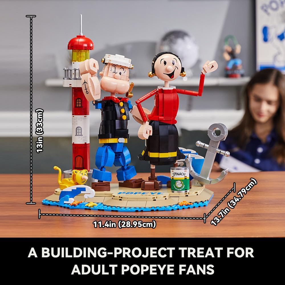 Popeye Toy Building Kit | Popeye & Olive Poseable Brick Set – US